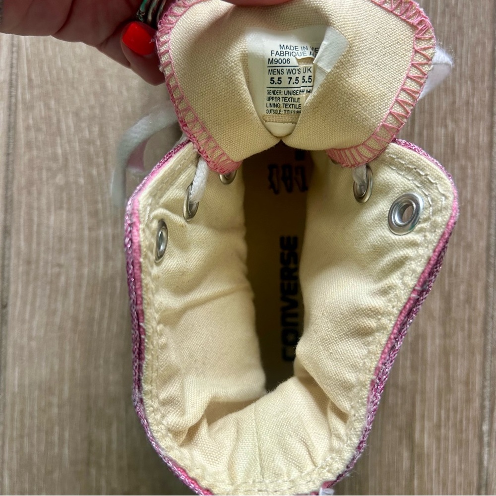 Sequin Pink High-Top Sneakers - Picture 4 of 4